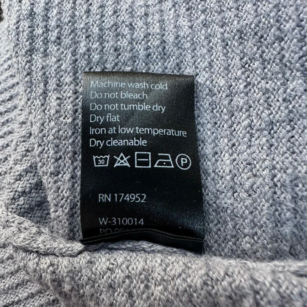 Wellen Mens Organic Cotton Cashmere Sweater Grey Textured Crewneck Size Medium